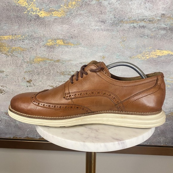 Cole Haan OriginalGrand Shoes Mens Size 9 Brown Leather Wingtip Oxford C26471 - Picture 6 of 11